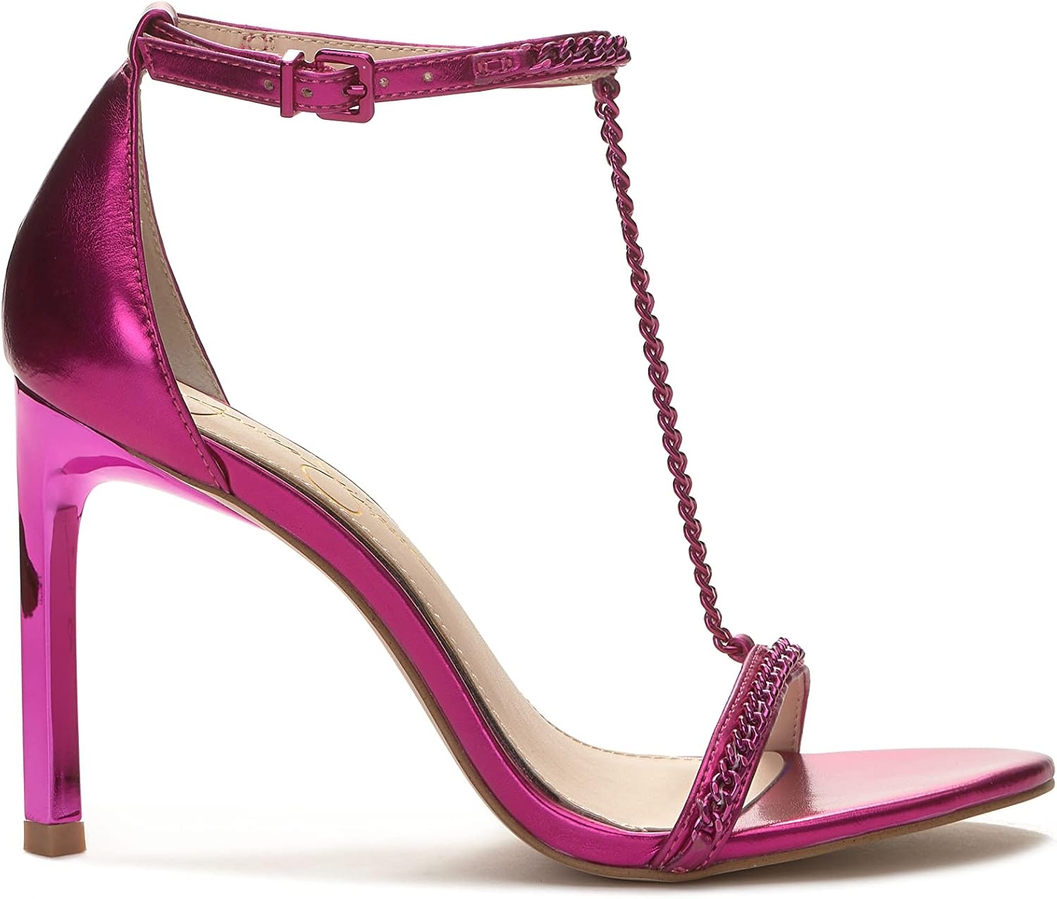 image:imageJessica Simpson Womens Qiven TStrap High Heel Sandal with Chain DetailFuschia