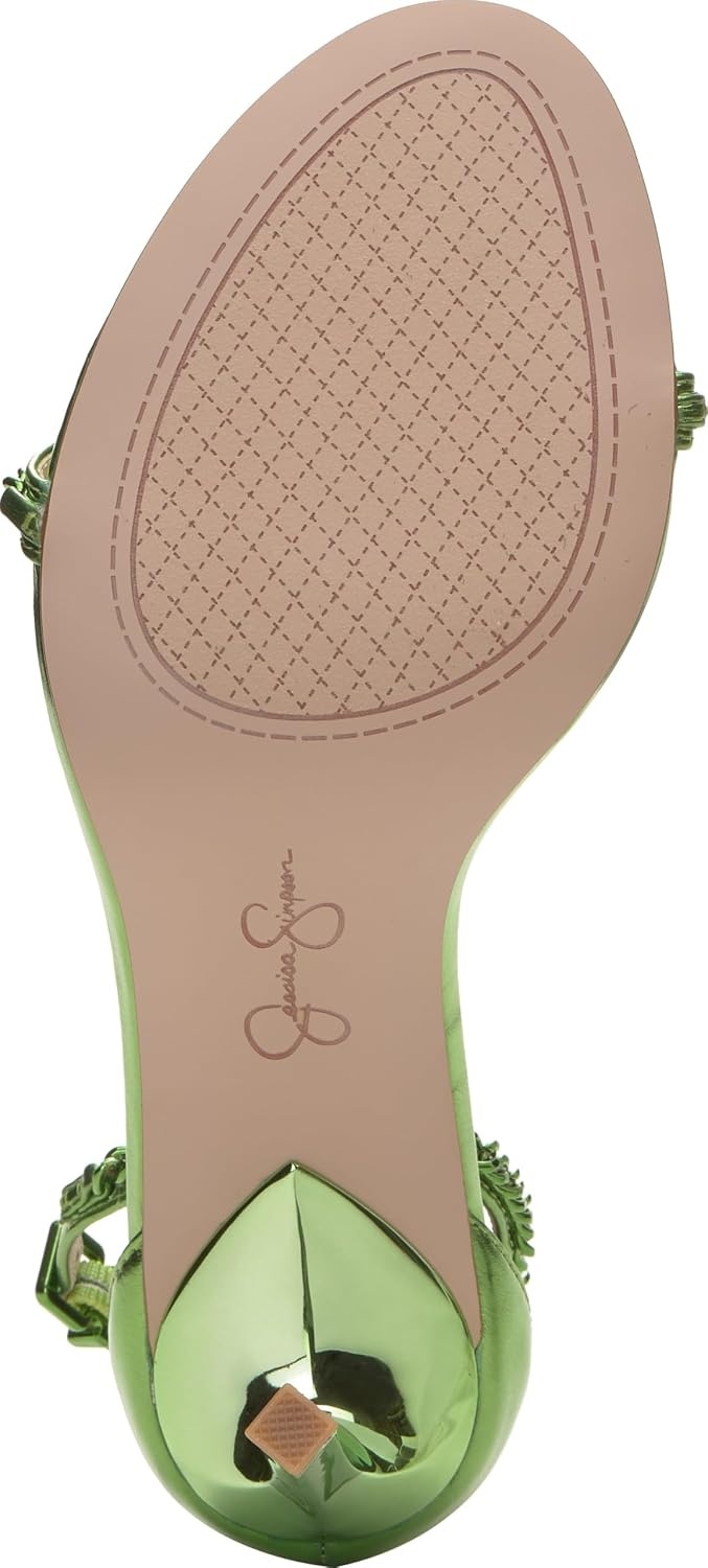 image:imageJessica Simpson Womens Qiven TStrap High Heel Sandal with Chain DetailGreen