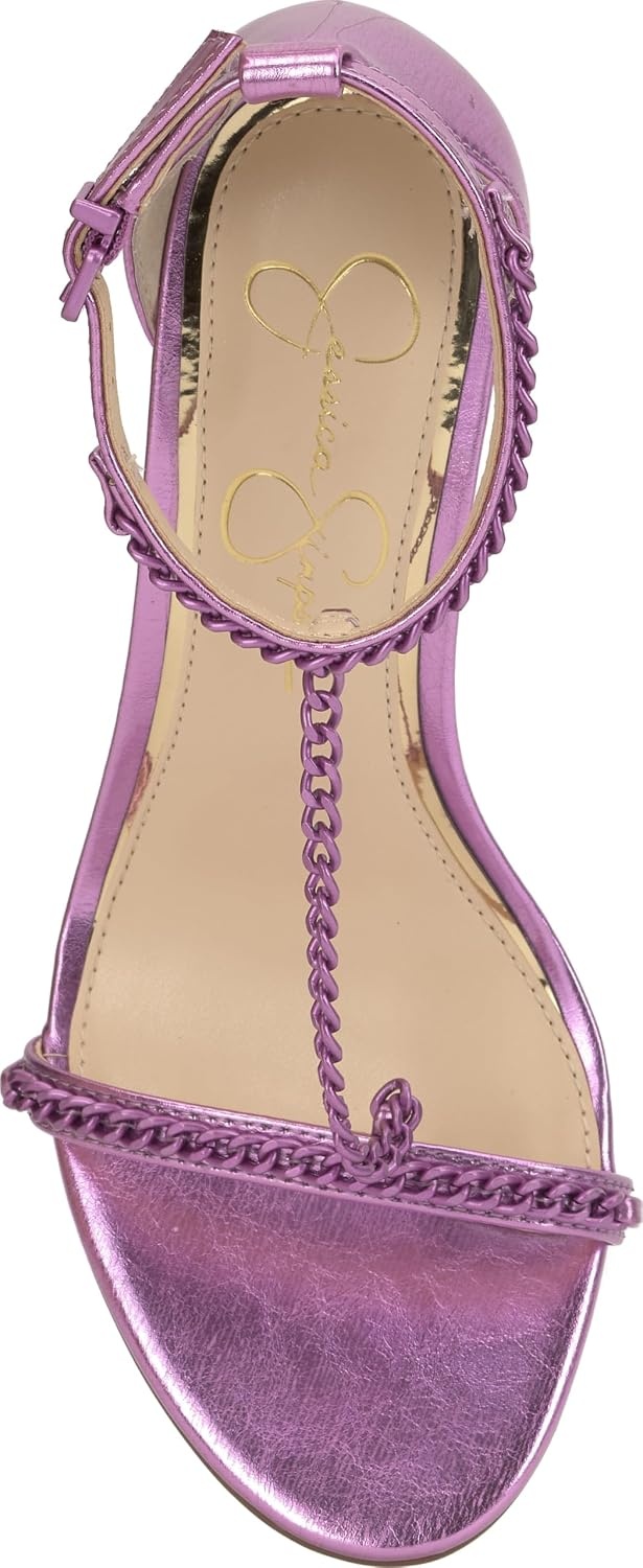 image:imageJessica Simpson Womens Qiven TStrap High Heel Sandal with Chain DetailPale Purple