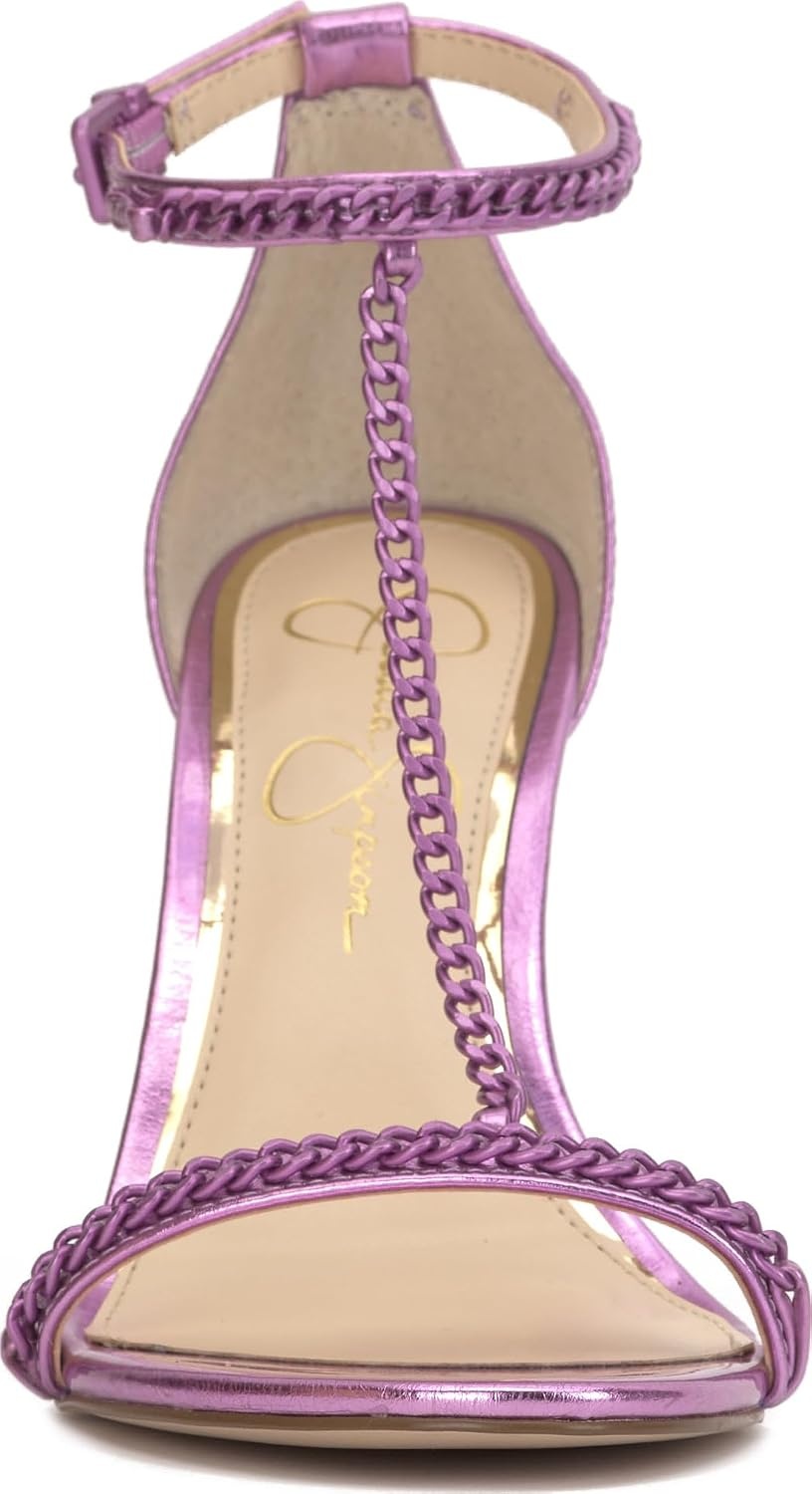 image:imageJessica Simpson Womens Qiven TStrap High Heel Sandal with Chain DetailPale Purple