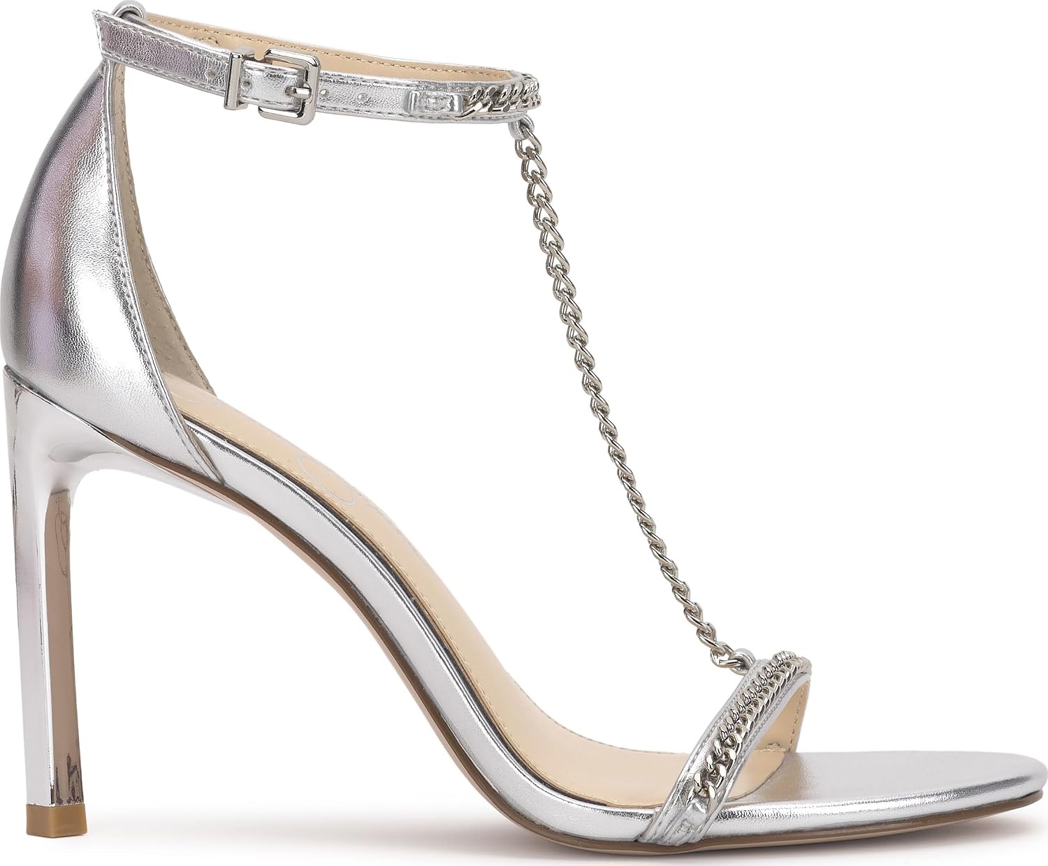 image:imageJessica Simpson Womens Qiven TStrap High Heel Sandal with Chain DetailSilver