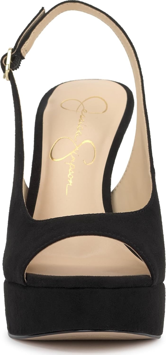 image:imageJessica Simpson Womens Sibilla Slingback Platform PumpBlack Supreme Microsuede