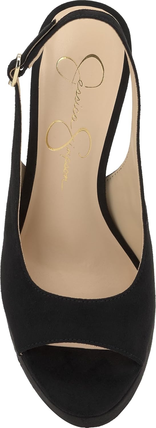 image:imageJessica Simpson Womens Sibilla Slingback Platform PumpBlack Supreme Microsuede