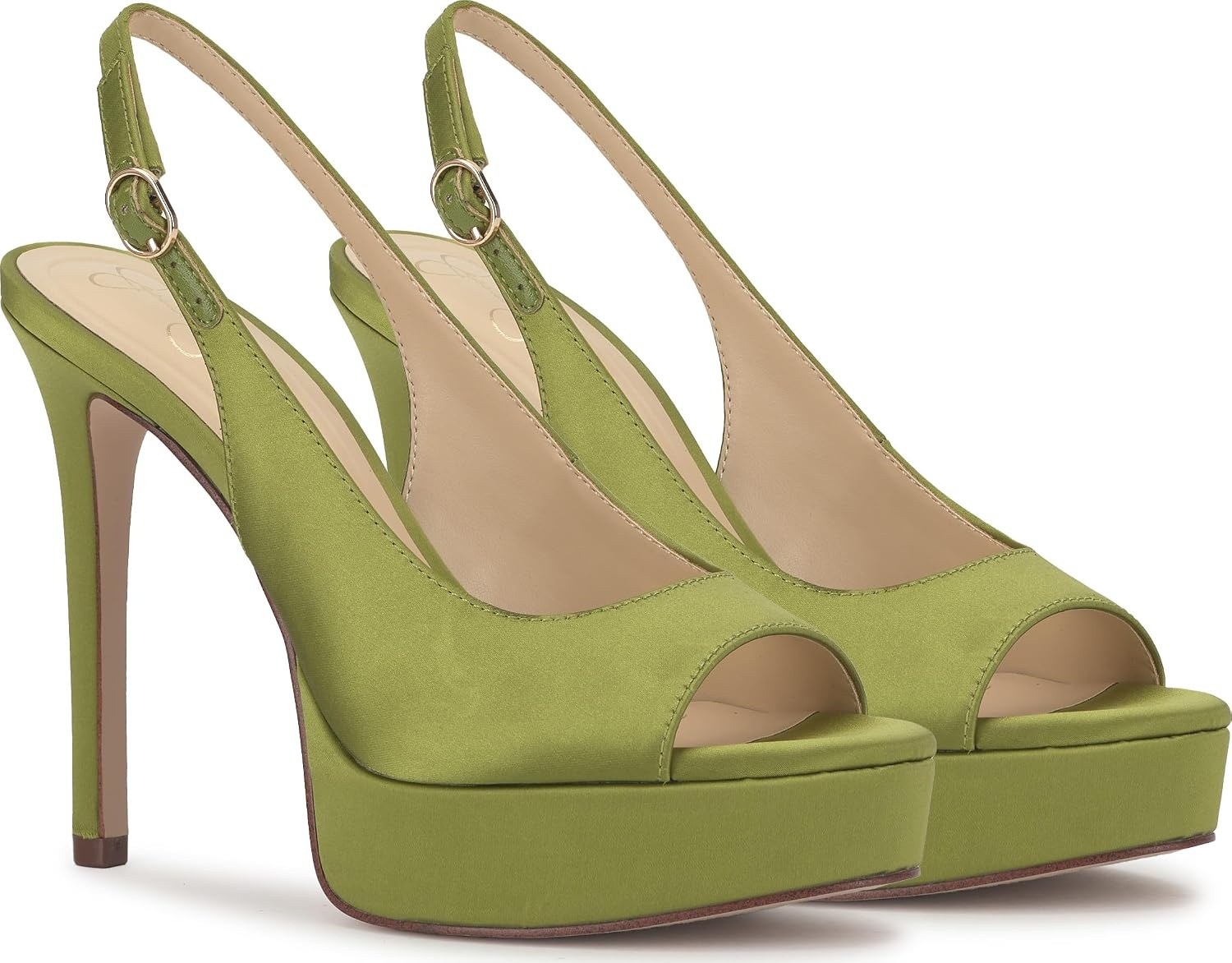 image:imageJessica Simpson Womens Sibilla Slingback Platform PumpBotanical Green Satin