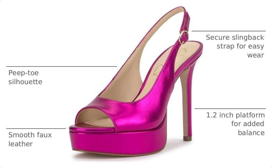 image:imageJessica Simpson Womens Sibilla Slingback Platform PumpBright Fuchsia