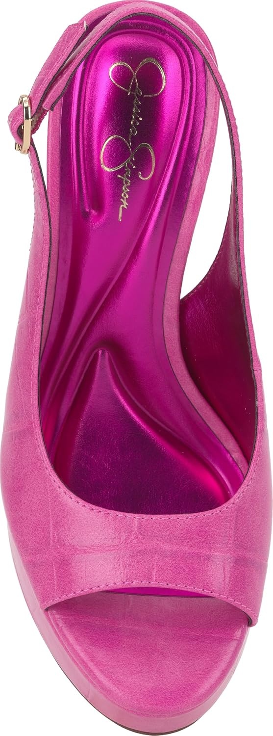 image:imageJessica Simpson Womens Sibilla Slingback Platform PumpBright Pink Grand Crocco