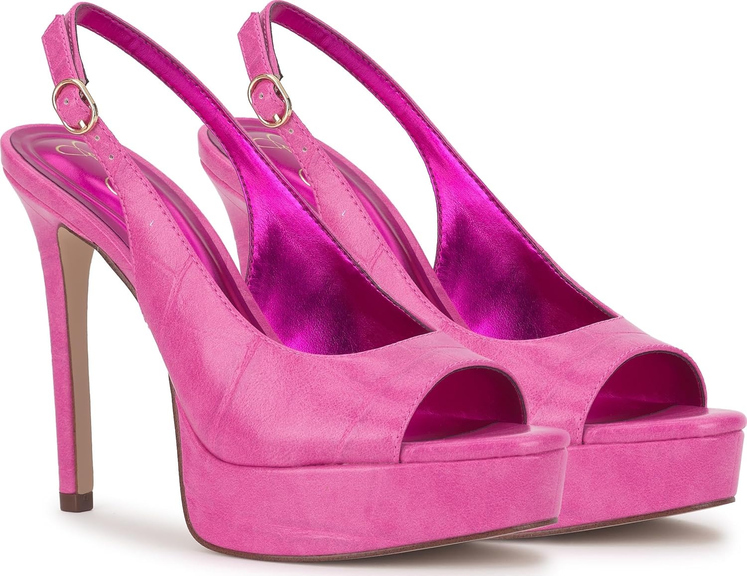 image:imageJessica Simpson Womens Sibilla Slingback Platform PumpBright Pink Grand Crocco
