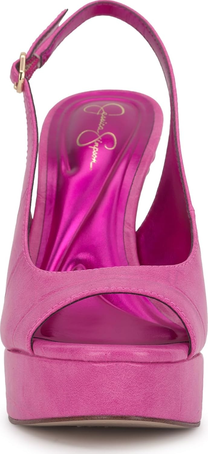 image:imageJessica Simpson Womens Sibilla Slingback Platform PumpBright Pink Grand Crocco