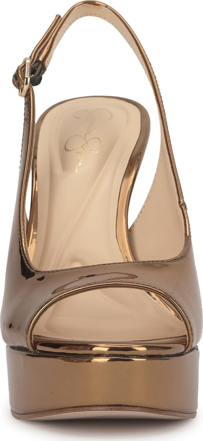 image:imageJessica Simpson Womens Sibilla Slingback Platform PumpBronze Mirror Metallic