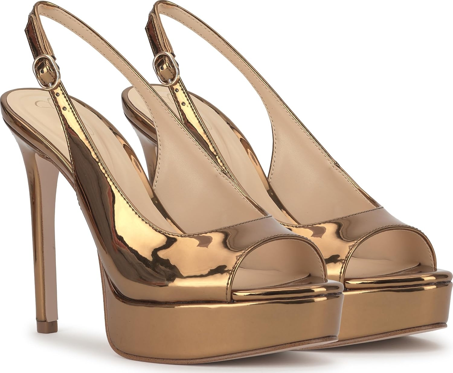 image:imageJessica Simpson Womens Sibilla Slingback Platform PumpBronze Mirror Metallic
