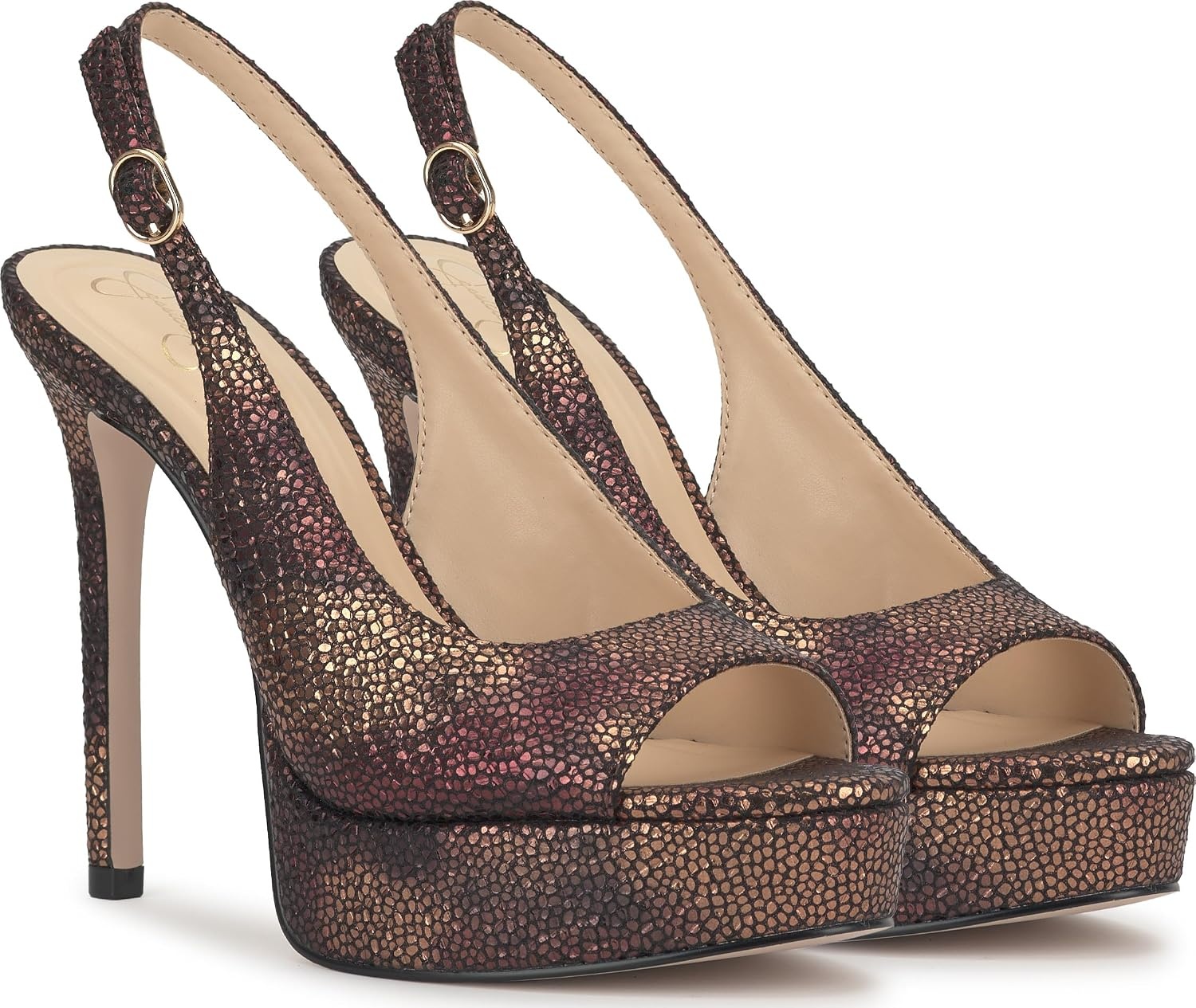 image:imageJessica Simpson Womens Sibilla Slingback Platform PumpBronze Multi Speckled Snake Print