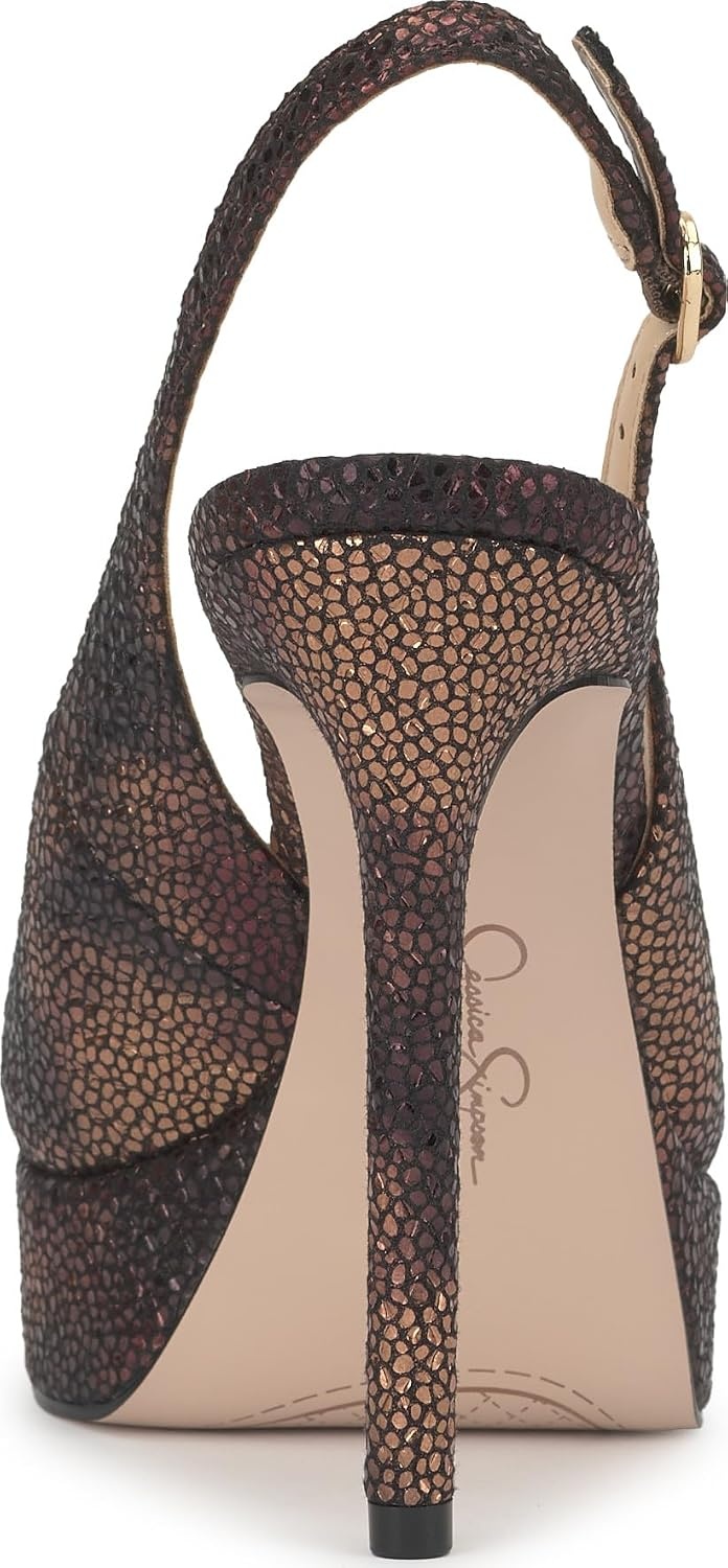 image:imageJessica Simpson Womens Sibilla Slingback Platform PumpBronze Multi Speckled Snake Print