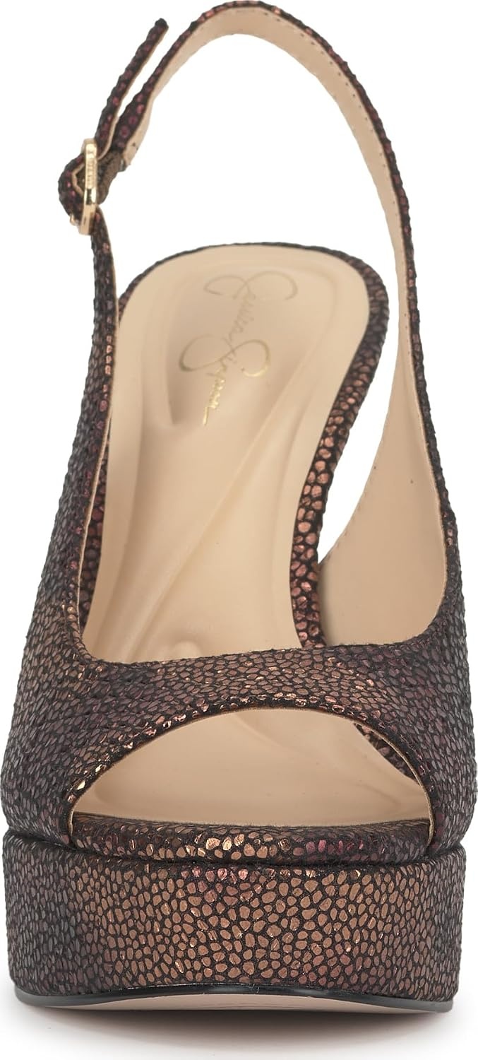 image:imageJessica Simpson Womens Sibilla Slingback Platform PumpBronze Multi Speckled Snake Print