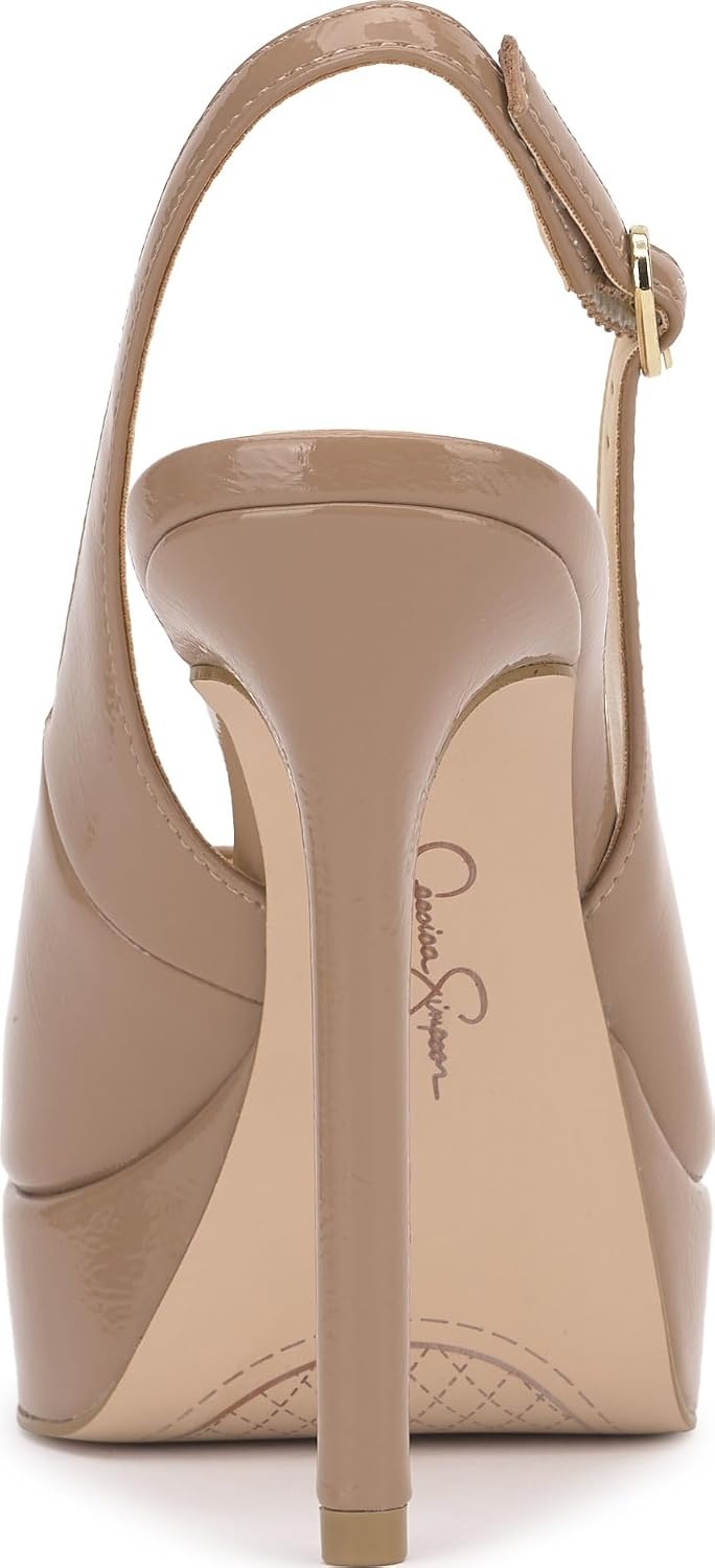 image:imageJessica Simpson Womens Sibilla Slingback Platform PumpChai Latte Crinkle Patent