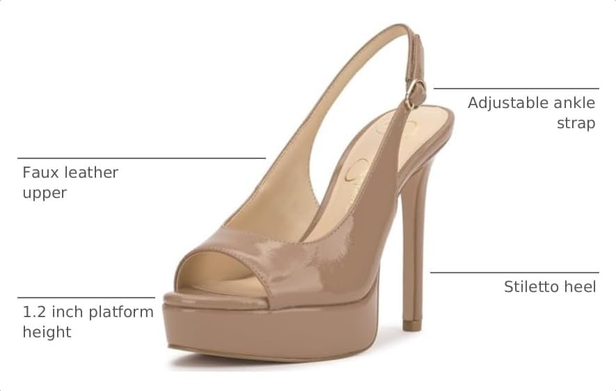 image:imageJessica Simpson Womens Sibilla Slingback Platform PumpChai Latte Crinkle Patent