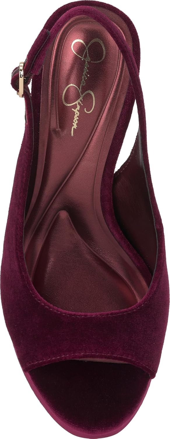image:imageJessica Simpson Womens Sibilla Slingback Platform PumpDark Cherry Lux Velvet