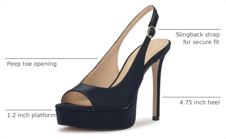 image:imageJessica Simpson Womens Sibilla Slingback Platform PumpDark Night Sateen