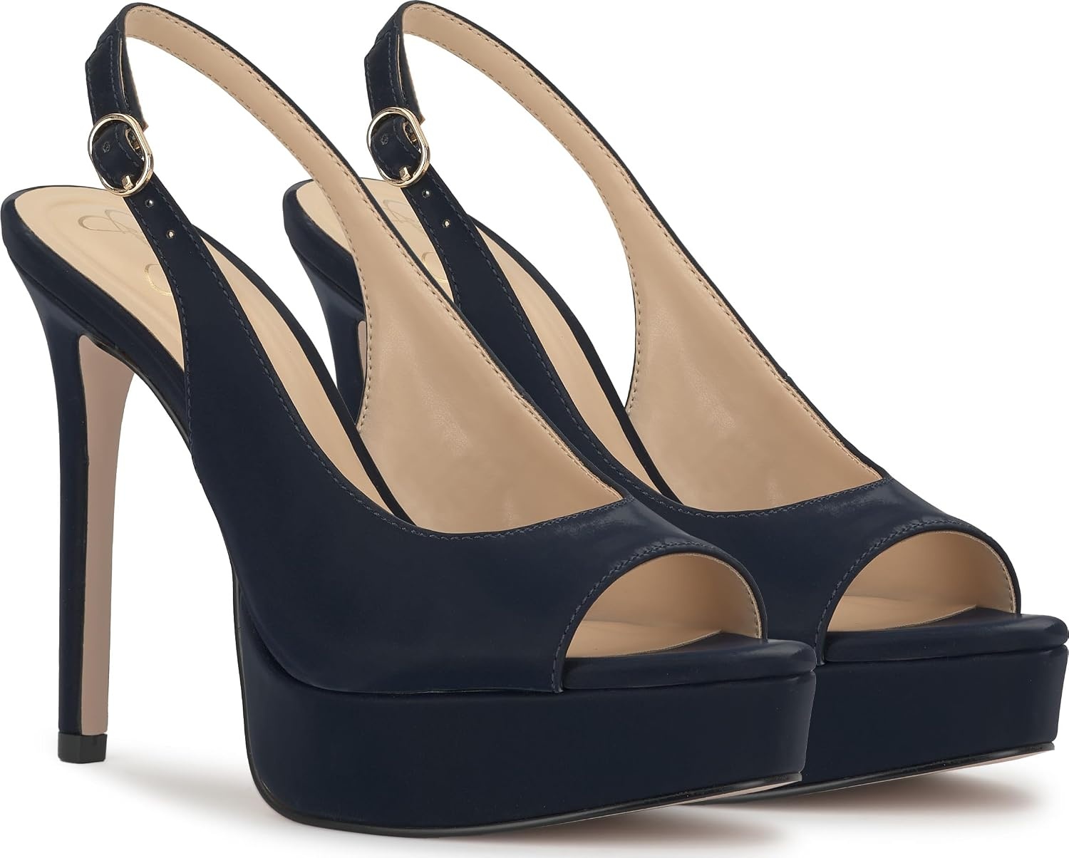 image:imageJessica Simpson Womens Sibilla Slingback Platform PumpDark Night Sateen
