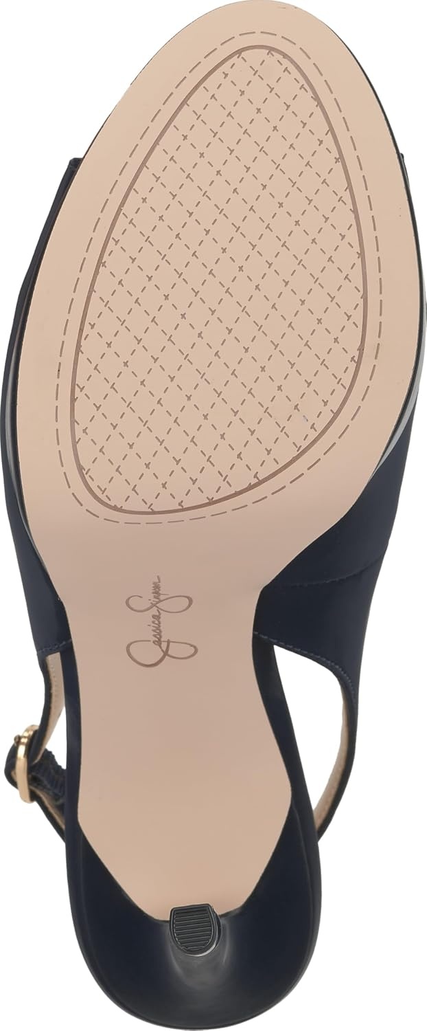 image:imageJessica Simpson Womens Sibilla Slingback Platform PumpDark Night Sateen