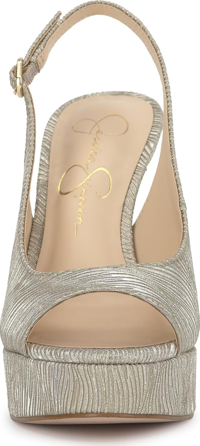 image:imageJessica Simpson Womens Sibilla Slingback Platform PumpLight Gold