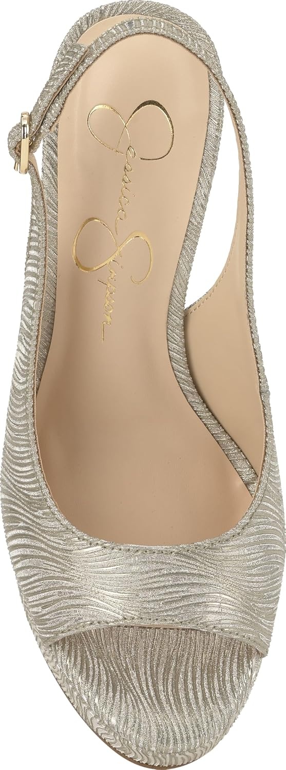image:imageJessica Simpson Womens Sibilla Slingback Platform PumpLight Gold