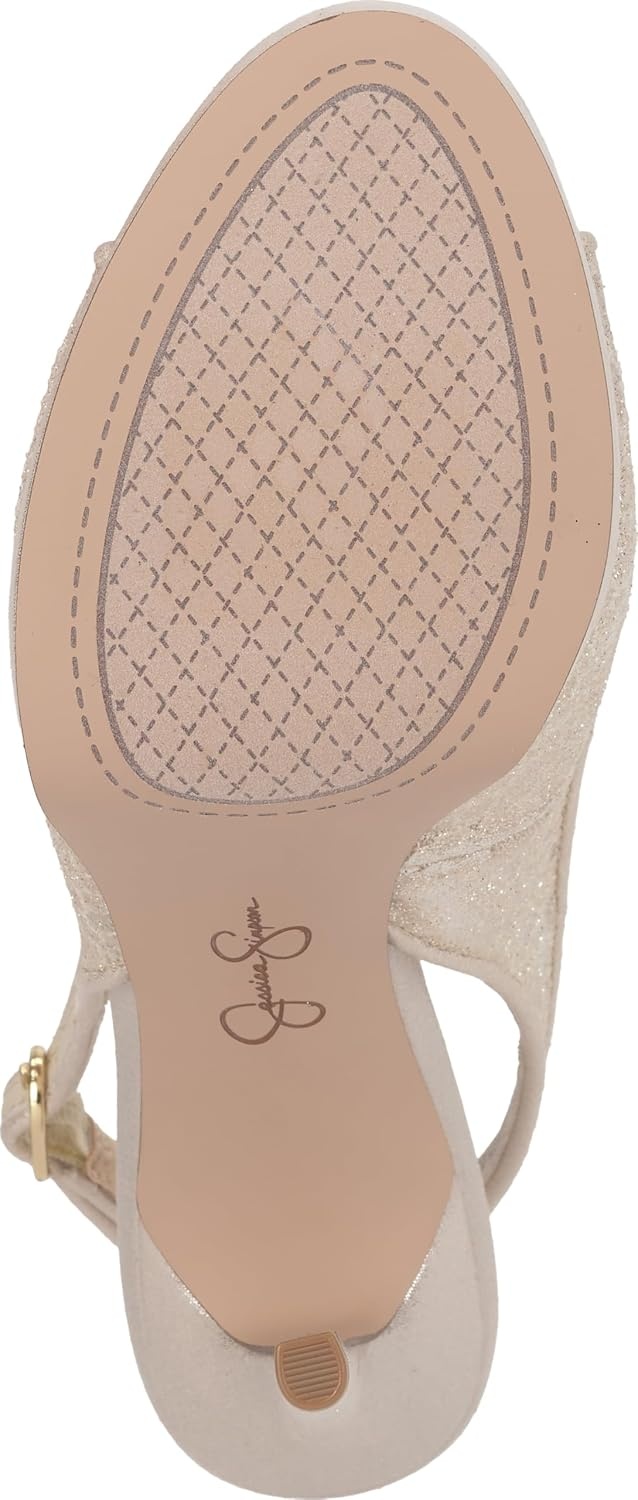 image:imageJessica Simpson Womens Sibilla Slingback Platform PumpPale Champagne Sparkle Lace