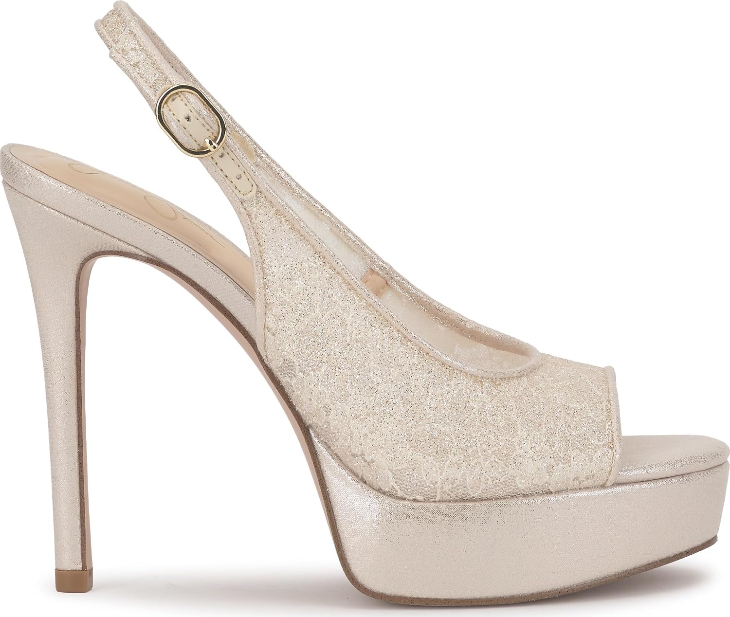 image:imageJessica Simpson Womens Sibilla Slingback Platform PumpPale Champagne Sparkle Lace