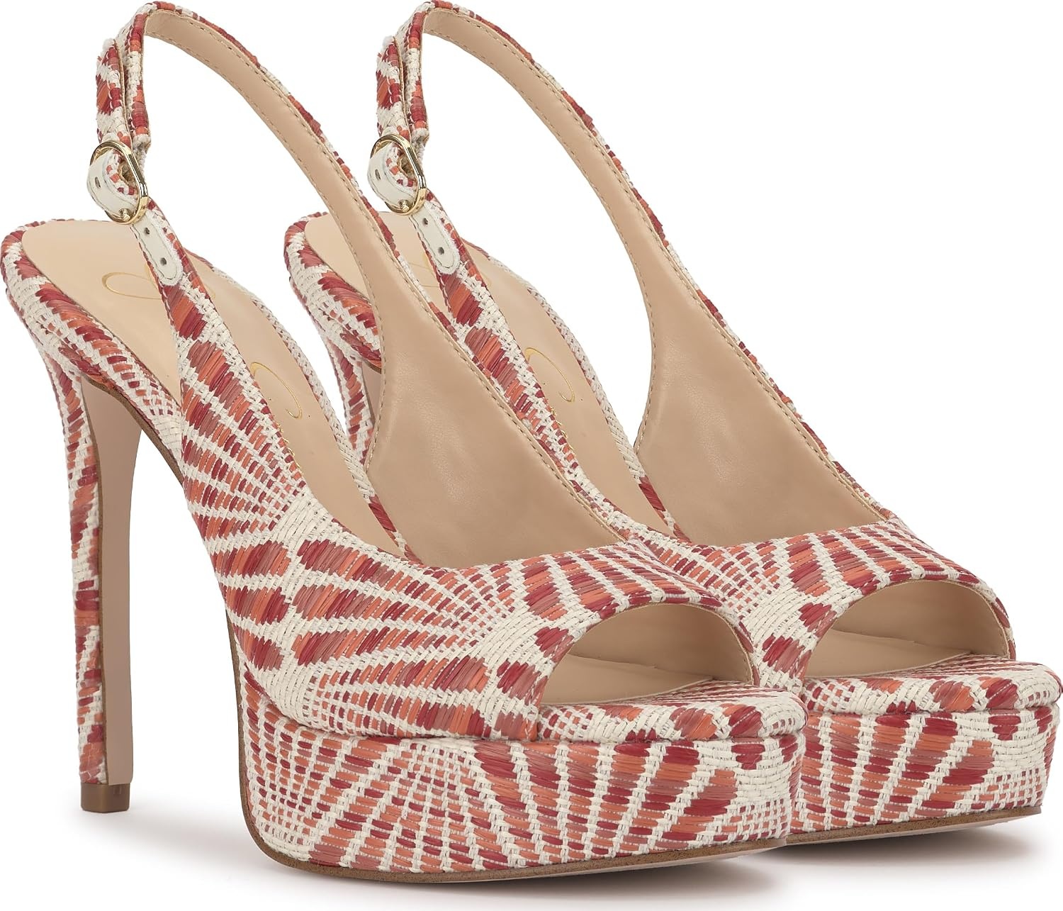 image:imageJessica Simpson Womens Sibilla Slingback Platform PumpPoppy Combo Raffia