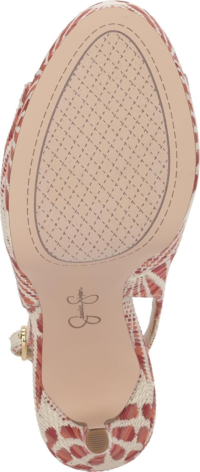 image:imageJessica Simpson Womens Sibilla Slingback Platform PumpPoppy Combo Raffia