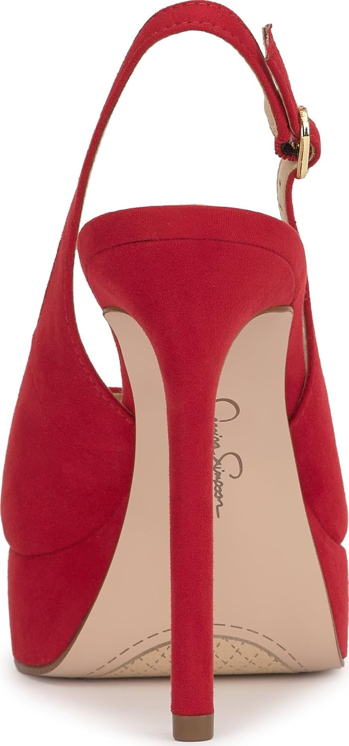 image:imageJessica Simpson Womens Sibilla Slingback Platform PumpRed Muse Supreme Microsuede