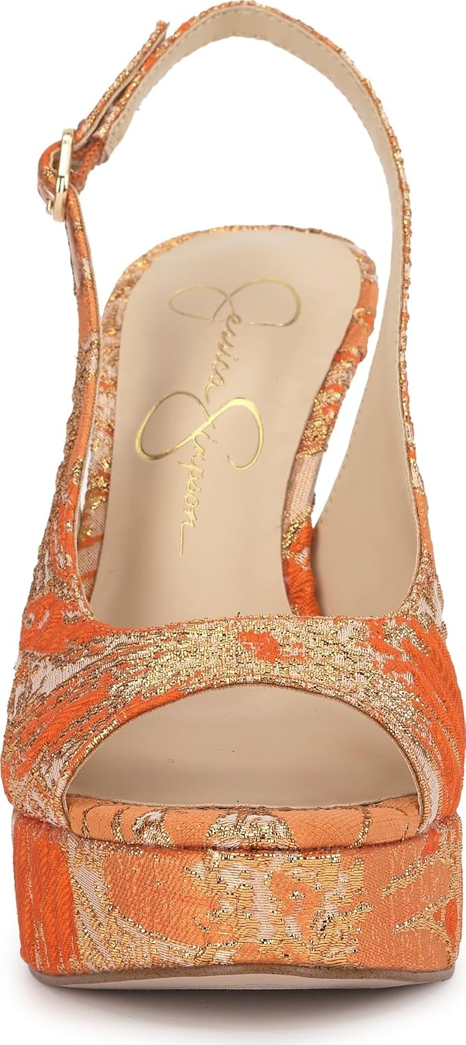 image:imageJessica Simpson Womens Sibilla Slingback Platform PumpTangerine Combo