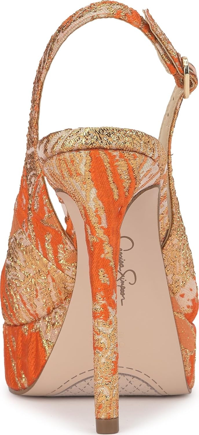 image:imageJessica Simpson Womens Sibilla Slingback Platform PumpTangerine Combo