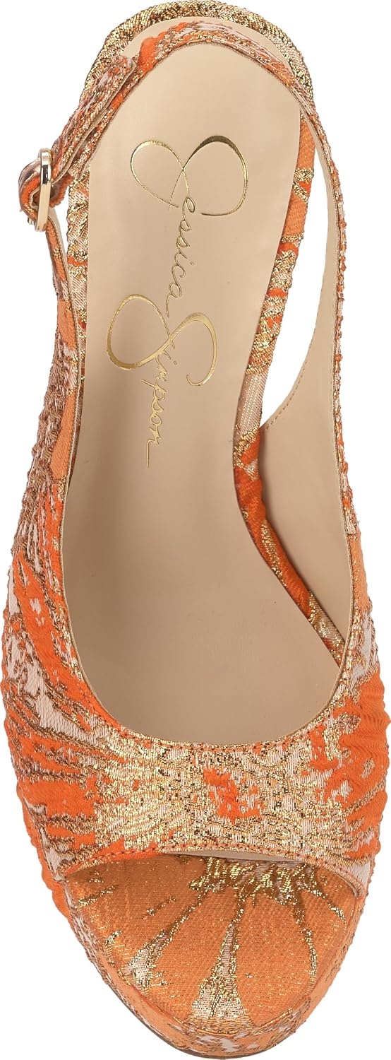 image:imageJessica Simpson Womens Sibilla Slingback Platform PumpTangerine Combo