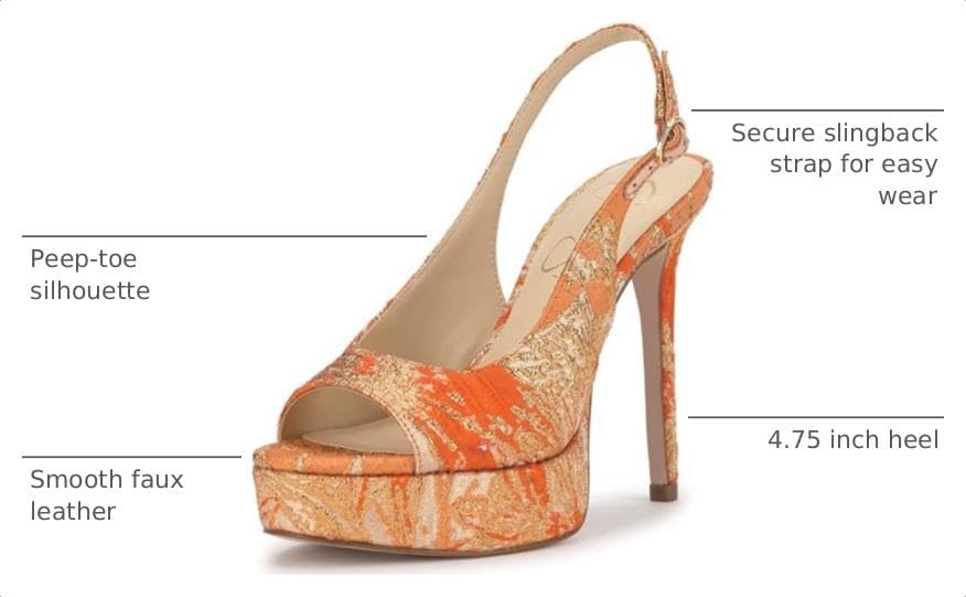 image:imageJessica Simpson Womens Sibilla Slingback Platform PumpTangerine Combo