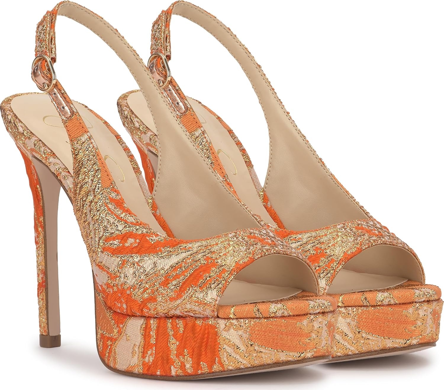 image:imageJessica Simpson Womens Sibilla Slingback Platform PumpTangerine Combo