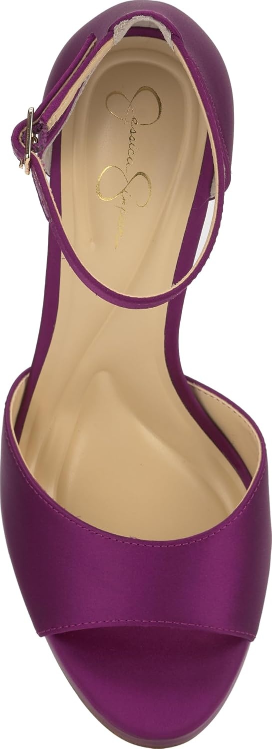 image:imageJessica Simpson Womens Sohilea Platform Peep Toe PumpBayberry Satin