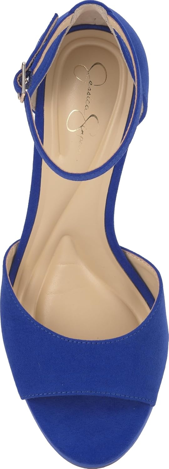 image:imageJessica Simpson Womens Sohilea Platform Peep Toe PumpBlue Royale Supreme Microsuede