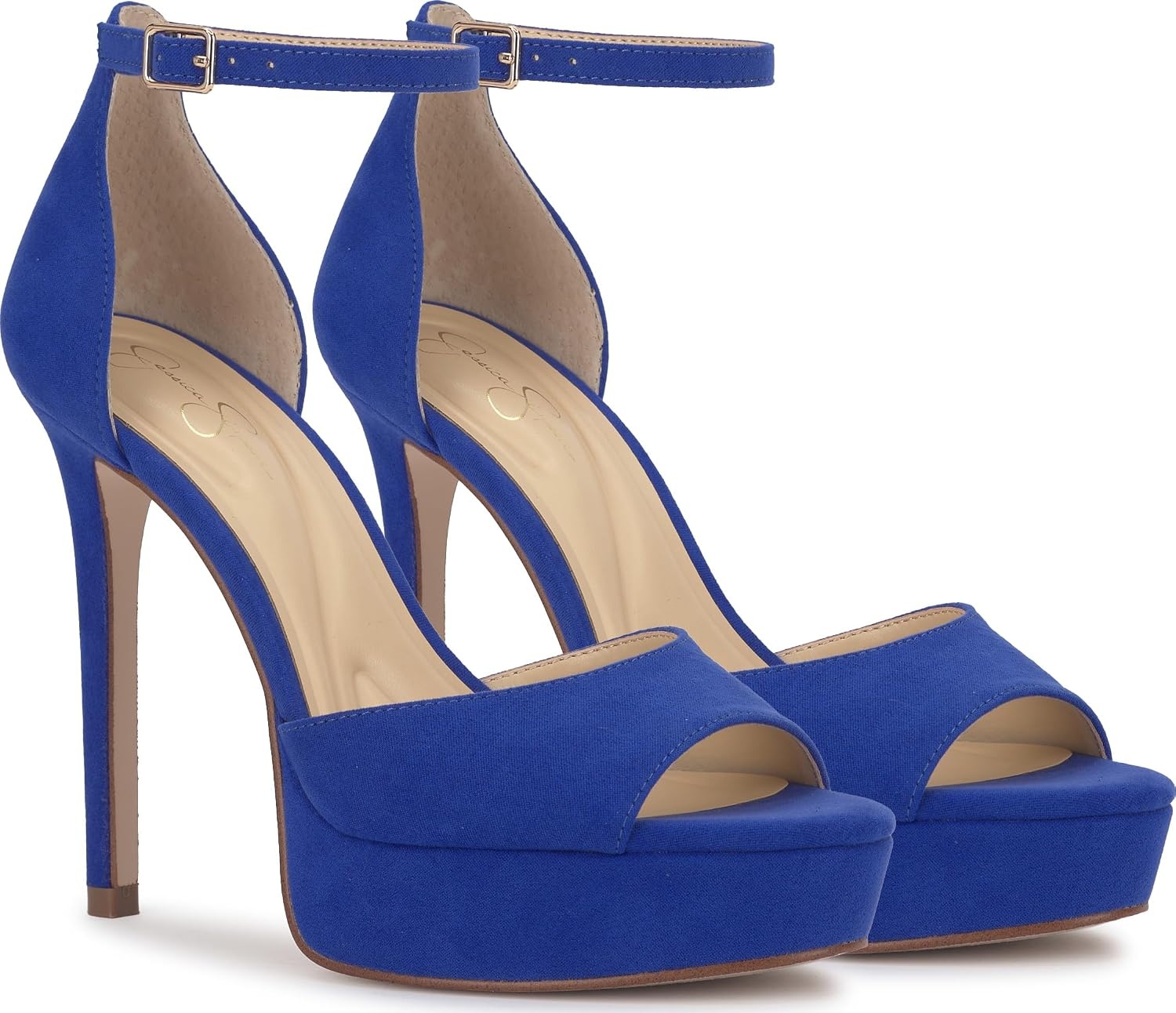 image:imageJessica Simpson Womens Sohilea Platform Peep Toe PumpBlue Royale Supreme Microsuede