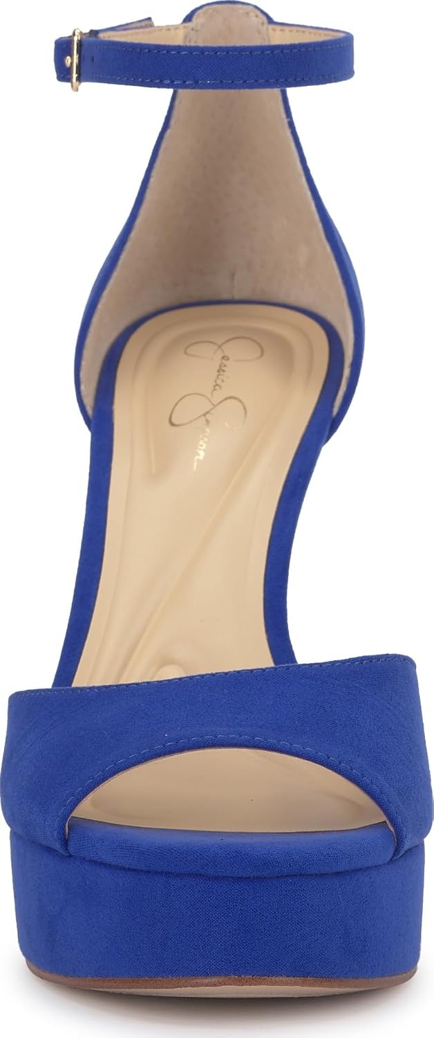 image:imageJessica Simpson Womens Sohilea Platform Peep Toe PumpBlue Royale Supreme Microsuede
