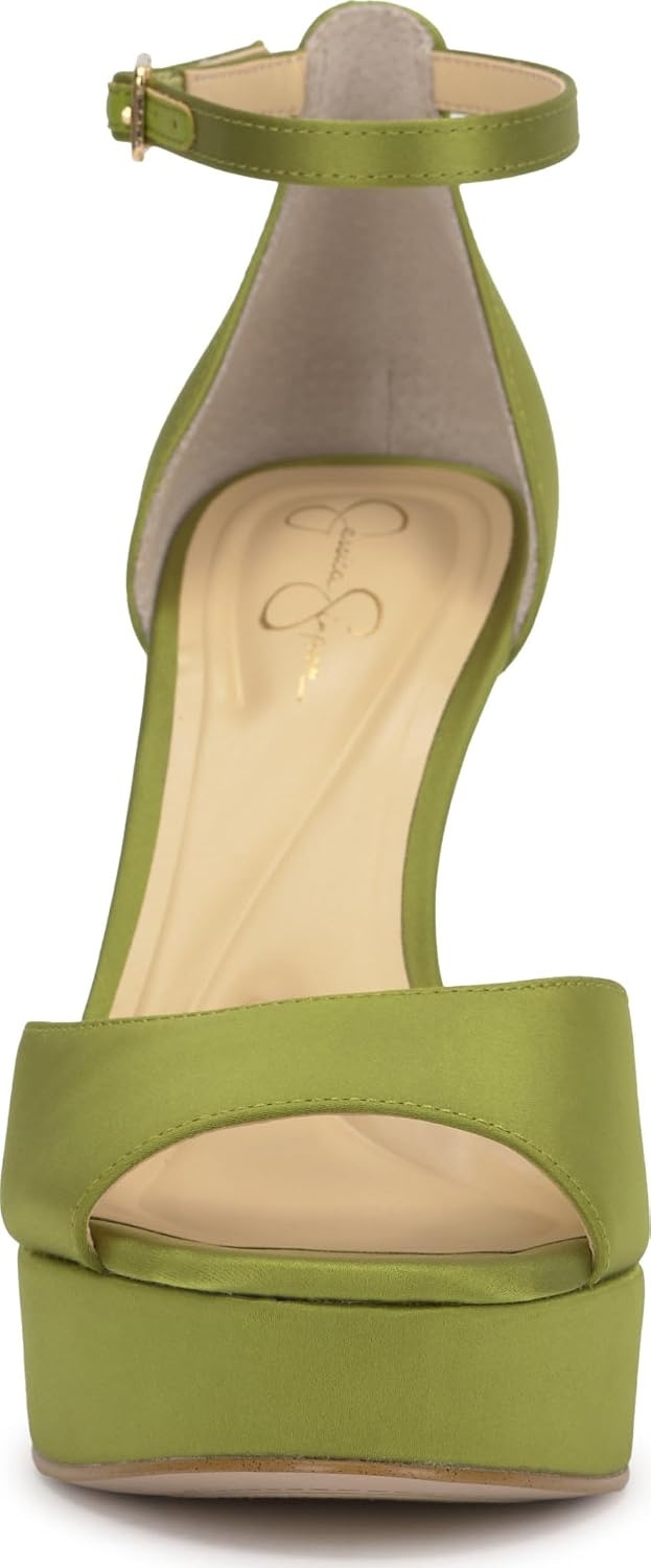 image:imageJessica Simpson Womens Sohilea Platform Peep Toe PumpBotanical Green Satin
