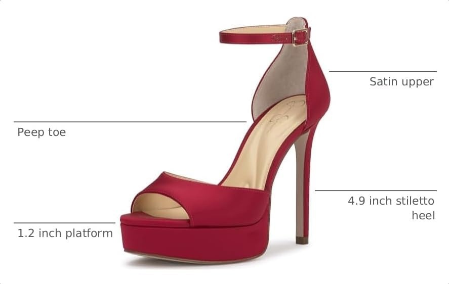 image:imageJessica Simpson Womens Sohilea Platform Peep Toe PumpChili Pepper Satin