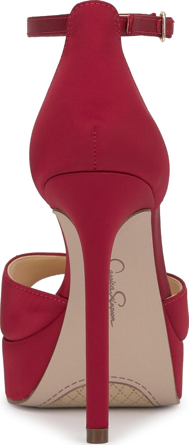 image:imageJessica Simpson Womens Sohilea Platform Peep Toe PumpChili Pepper Satin