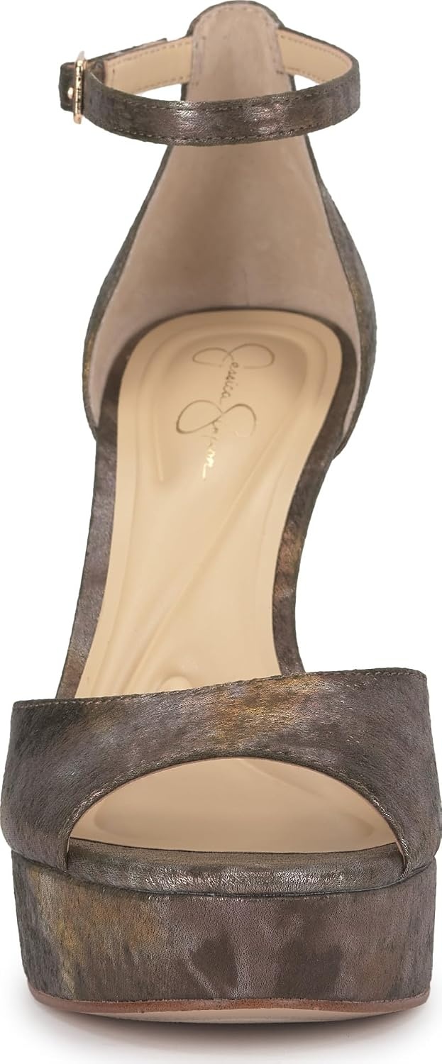 image:imageJessica Simpson Womens Sohilea Platform Peep Toe PumpMetallic Combo Sateen
