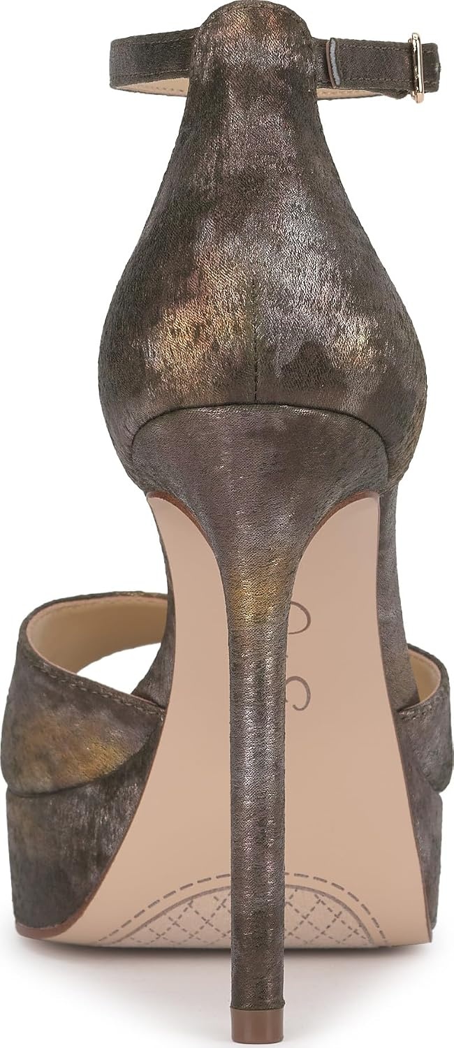 image:imageJessica Simpson Womens Sohilea Platform Peep Toe PumpMetallic Combo Sateen
