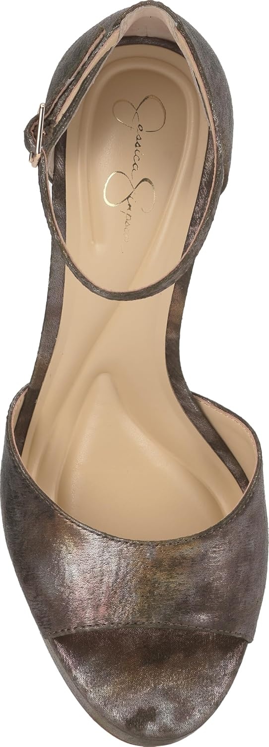 image:imageJessica Simpson Womens Sohilea Platform Peep Toe PumpMetallic Combo Sateen