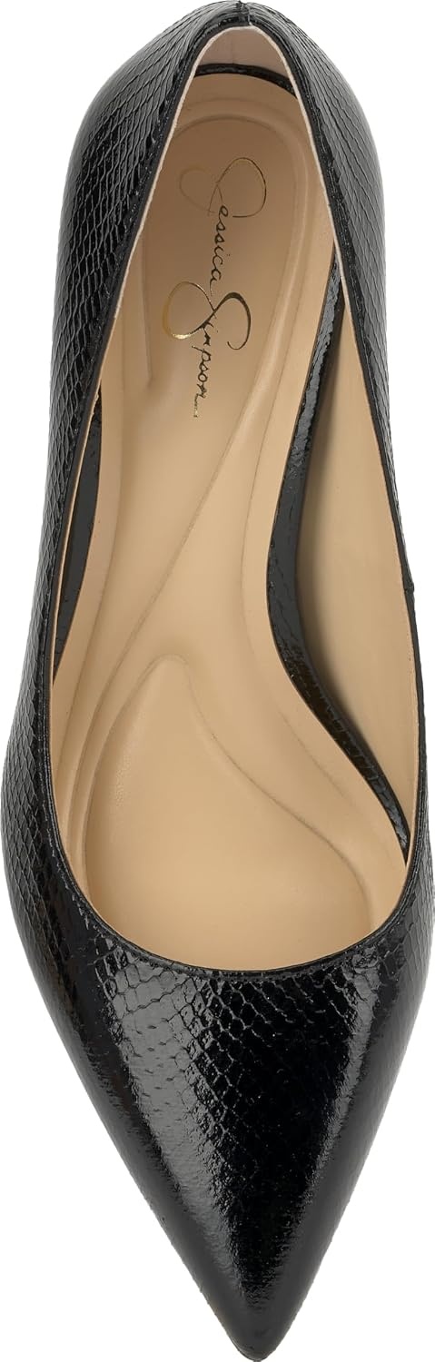 image:imageJessica Simpson Womens Voemi Pointed Toe PumpBlack Glazed Snake