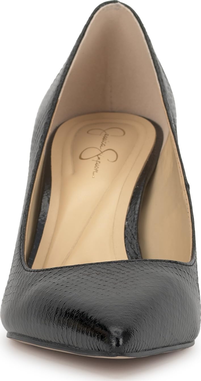 image:imageJessica Simpson Womens Voemi Pointed Toe PumpBlack Glazed Snake