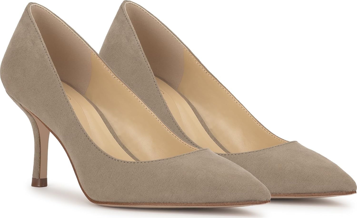 image:imageJessica Simpson Womens Voemi Pointed Toe PumpLight Grey Supreme Microsuede