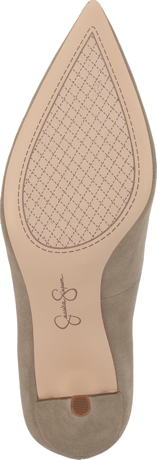 image:imageJessica Simpson Womens Voemi Pointed Toe PumpLight Grey Supreme Microsuede