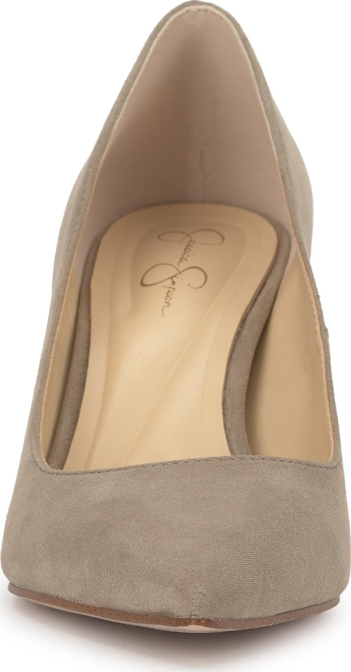 image:imageJessica Simpson Womens Voemi Pointed Toe PumpLight Grey Supreme Microsuede